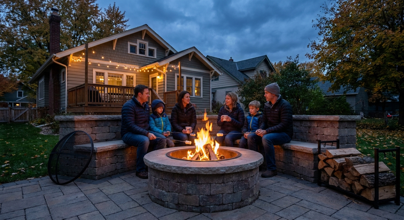 Firepit setup for cozy outdoor evenings